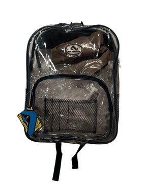 Air Express Clear Backpack with Black Trim and Mesh Organizer NWT